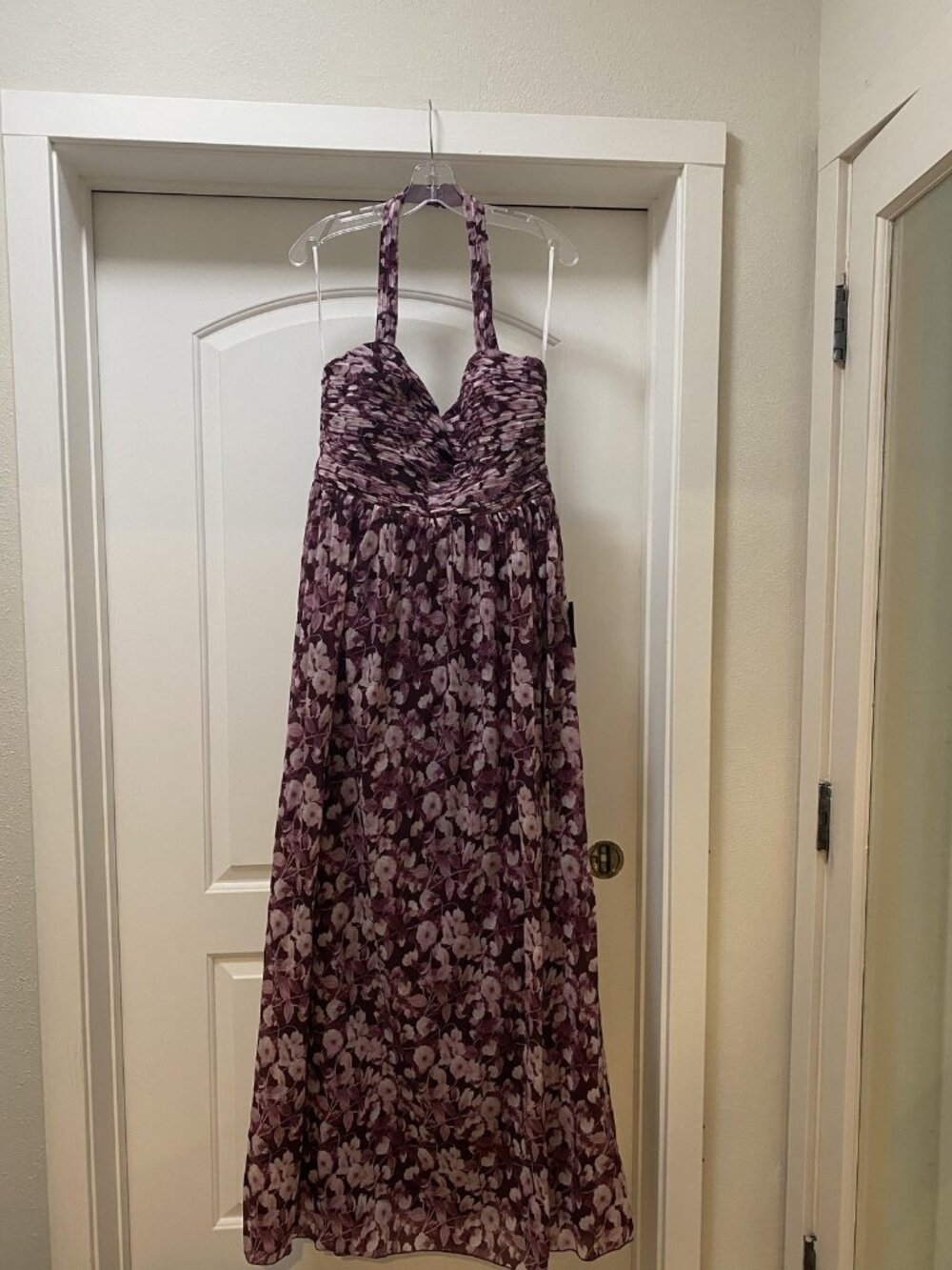 Lulu's Plum Floral Halter Maxi Dress - Picture 2 of 5